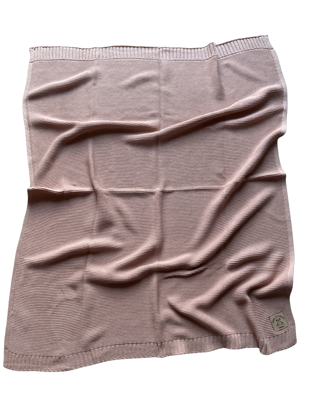 Stickad bomullsfilt - rosa