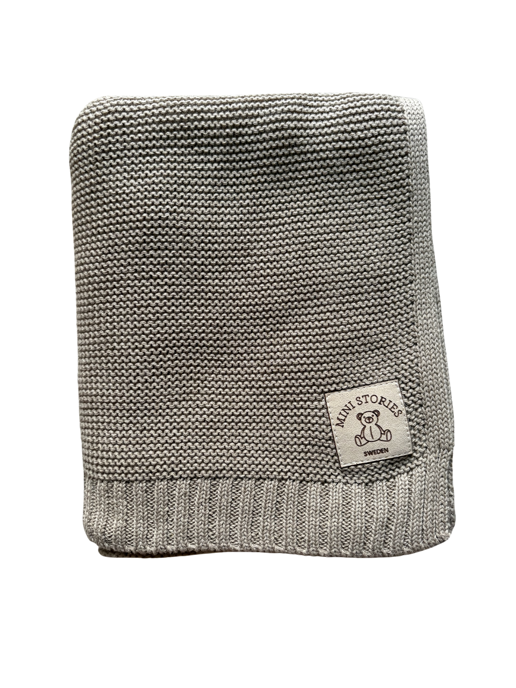 Stickad bomullsfilt - beige