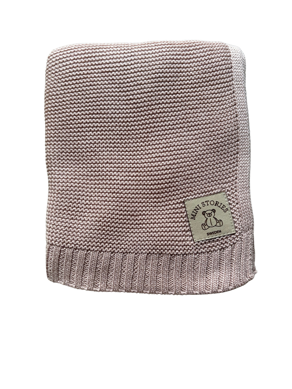 Stickad bomullsfilt - rosa