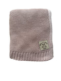Stickad bomullsfilt - rosa