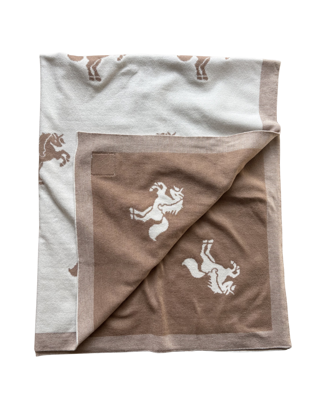Bomull och viskosfilt - Häst vit/beige
