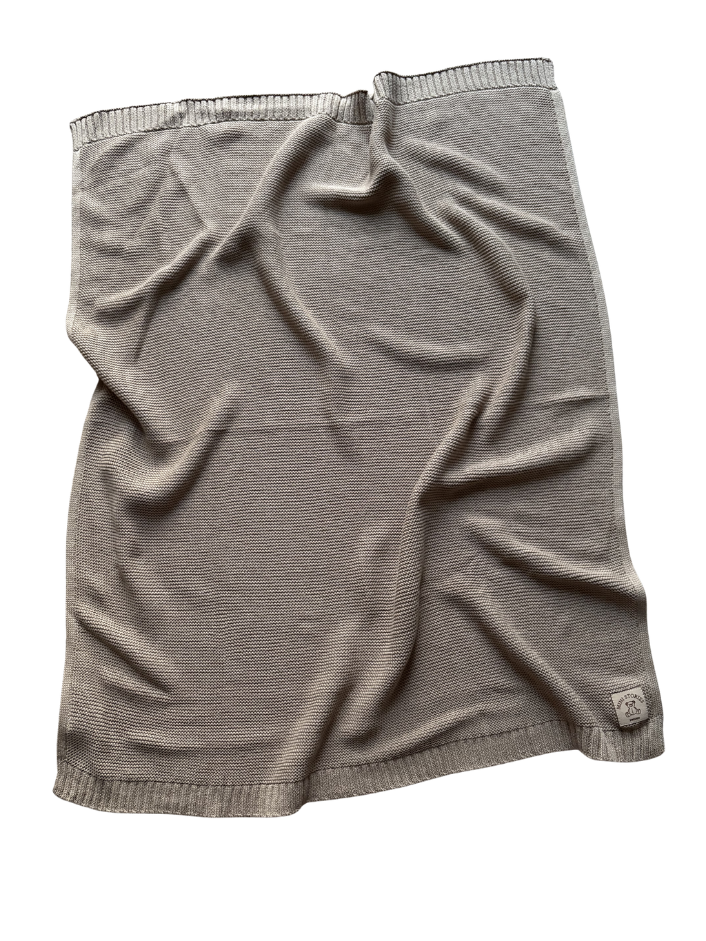 Stickad bomullsfilt - beige