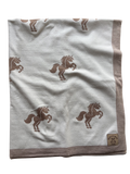 Bomull och viskosfilt - Häst vit/beige