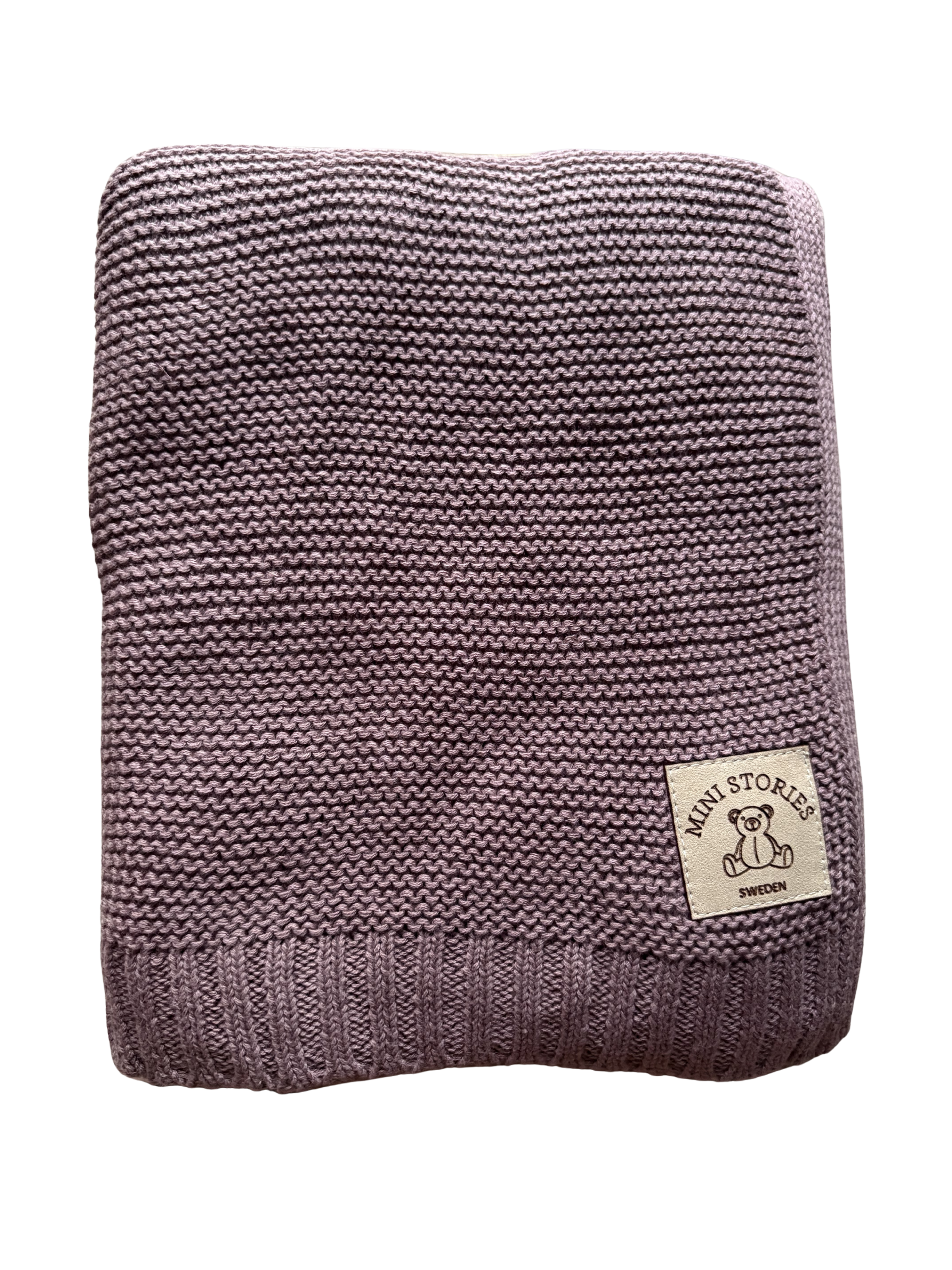 Stickad bomullsfilt - lila